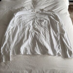 Free People White Long Sleeve Tee